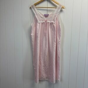 Vintage Beth Michaels Womens Cottage Lace Nightgown Size L Pink Traditional Soft